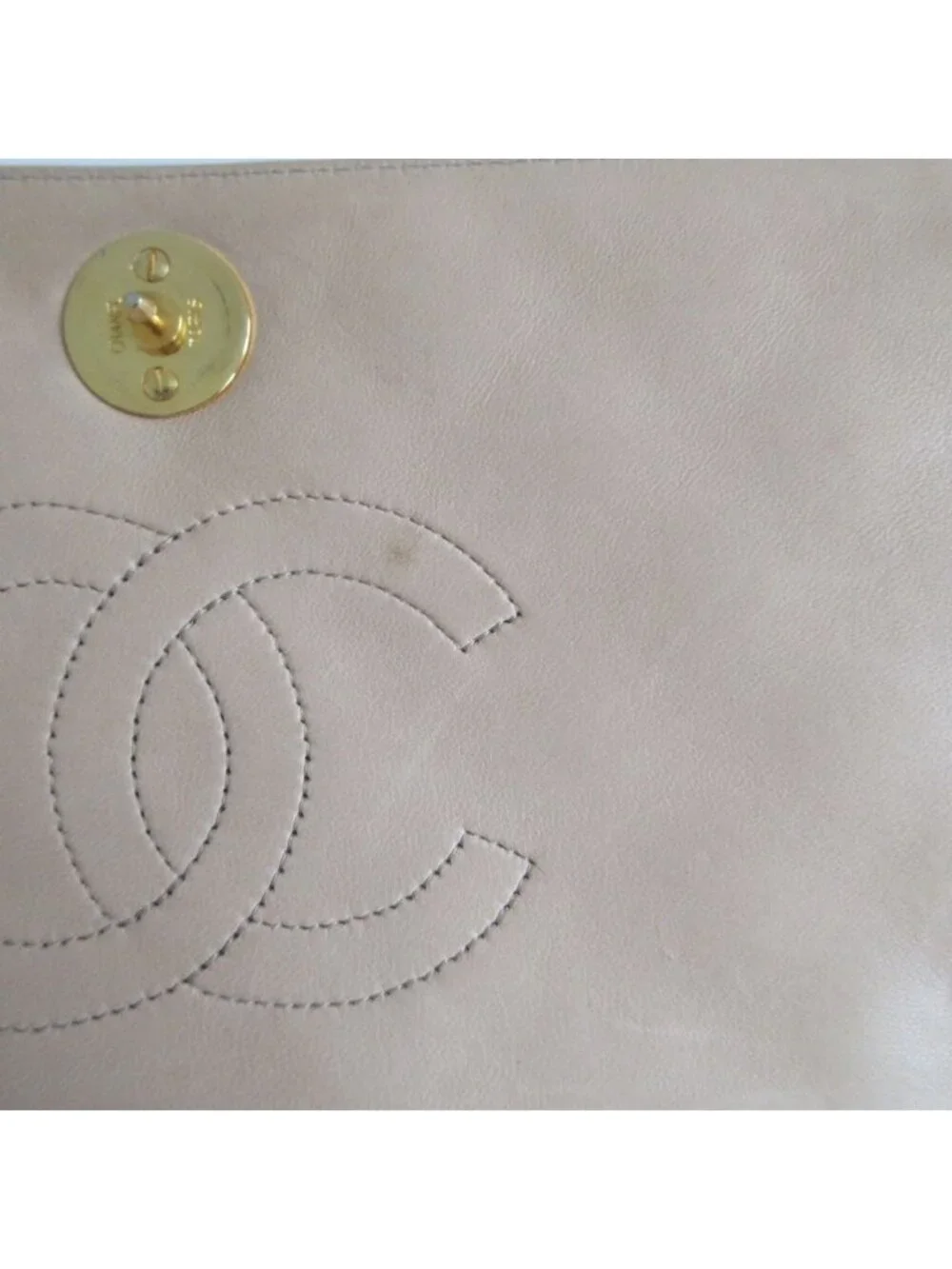 Chanel Shoulder Bag Lambskin Mini Quilted Chain Beige